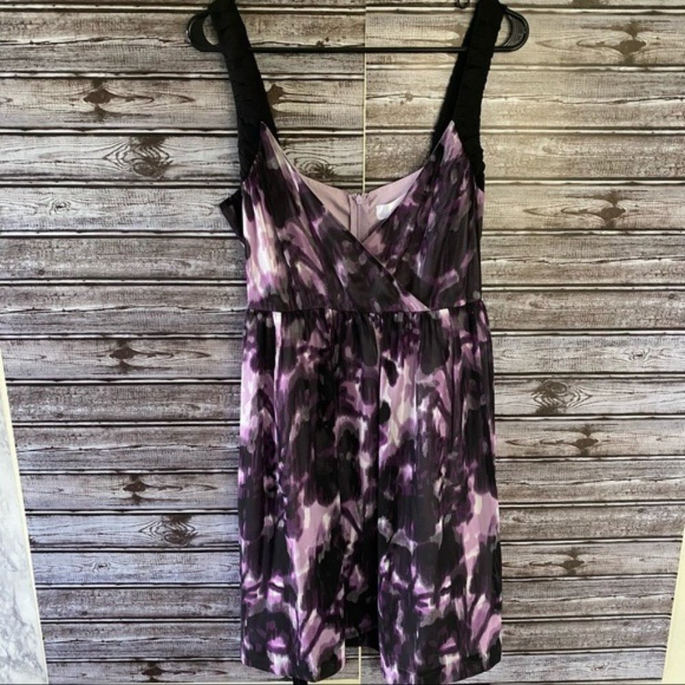 Mac & Jac Women's Juniors Dress Size L Purple Black White Sleeveless NWT